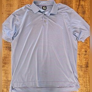 FootJoy Light Blue Striped Polo Shirt